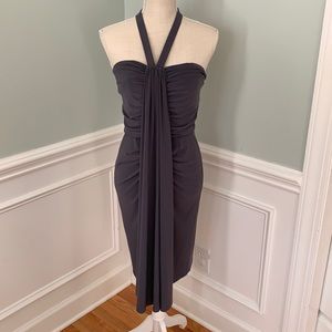 Norma KAMALI x Everlast Gray Strappy Halter Dress